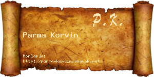 Parma Korvin névjegykártya